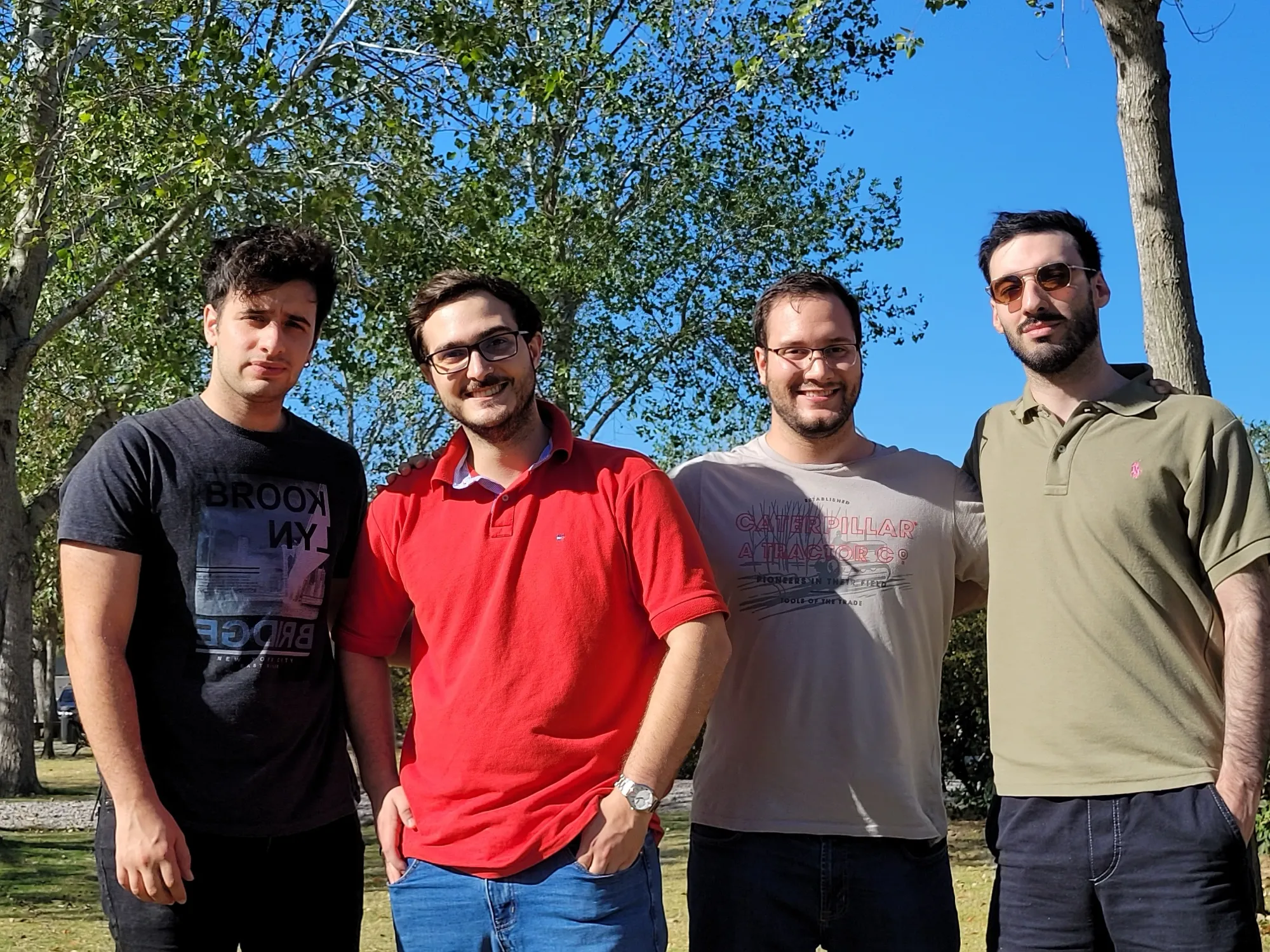 Los cuatro cofundadores, en uno de los encuentros del equipo.
